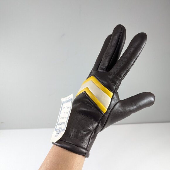 NOS vintage PVC gloves, 1970 style / 1980s ladies gloves Empire Made Hong Kong - Picture 9 of 12